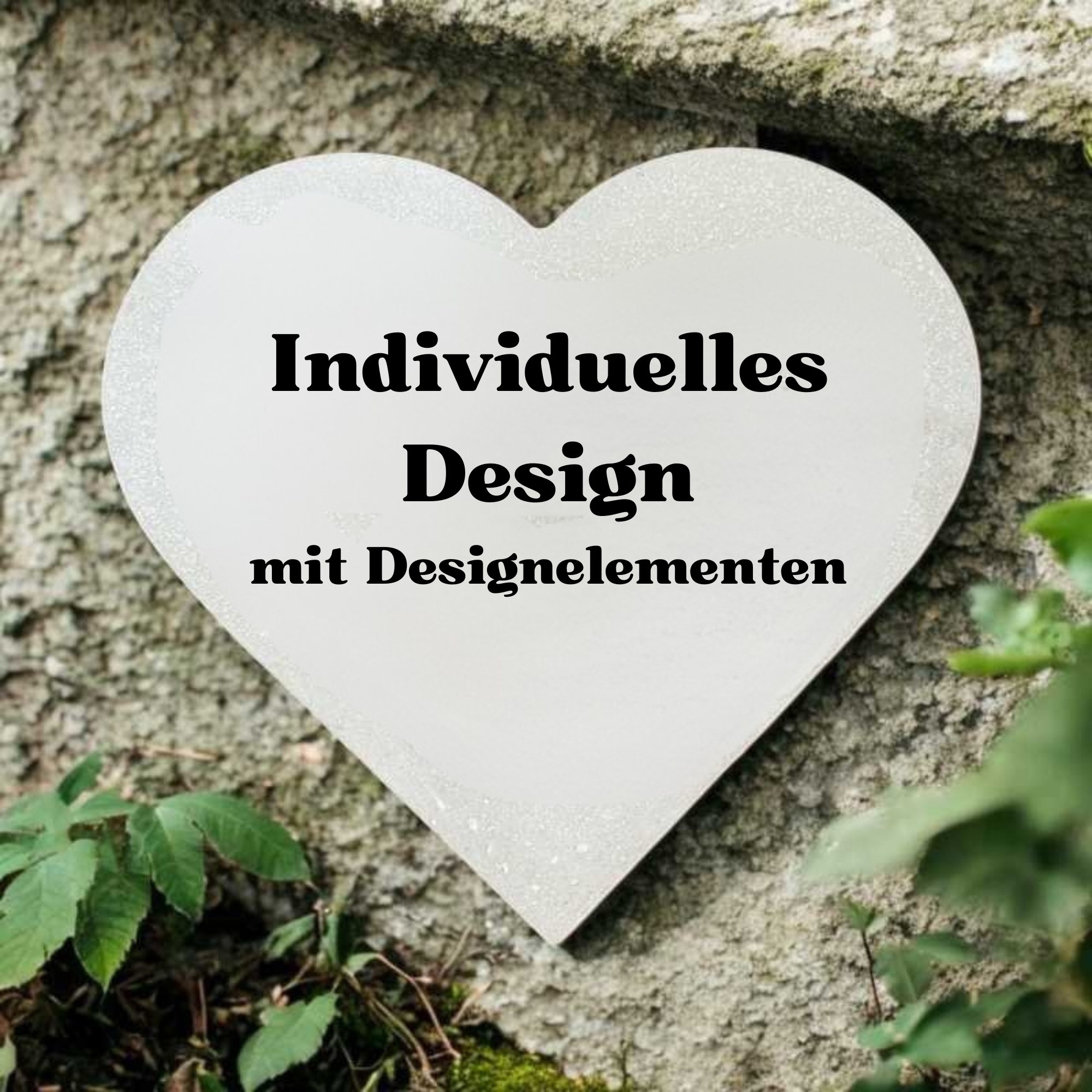 Herz Grabherz mit Rosenranke und Individuellen Design | Gedenkstein Grabschmuck Dekoration 19cm Steinguss Natur Herz Grabherz mit Rosenranke und Individuellen Design | Gedenkstein Grabschmuck Dekoration 19cm Steinguss Natur