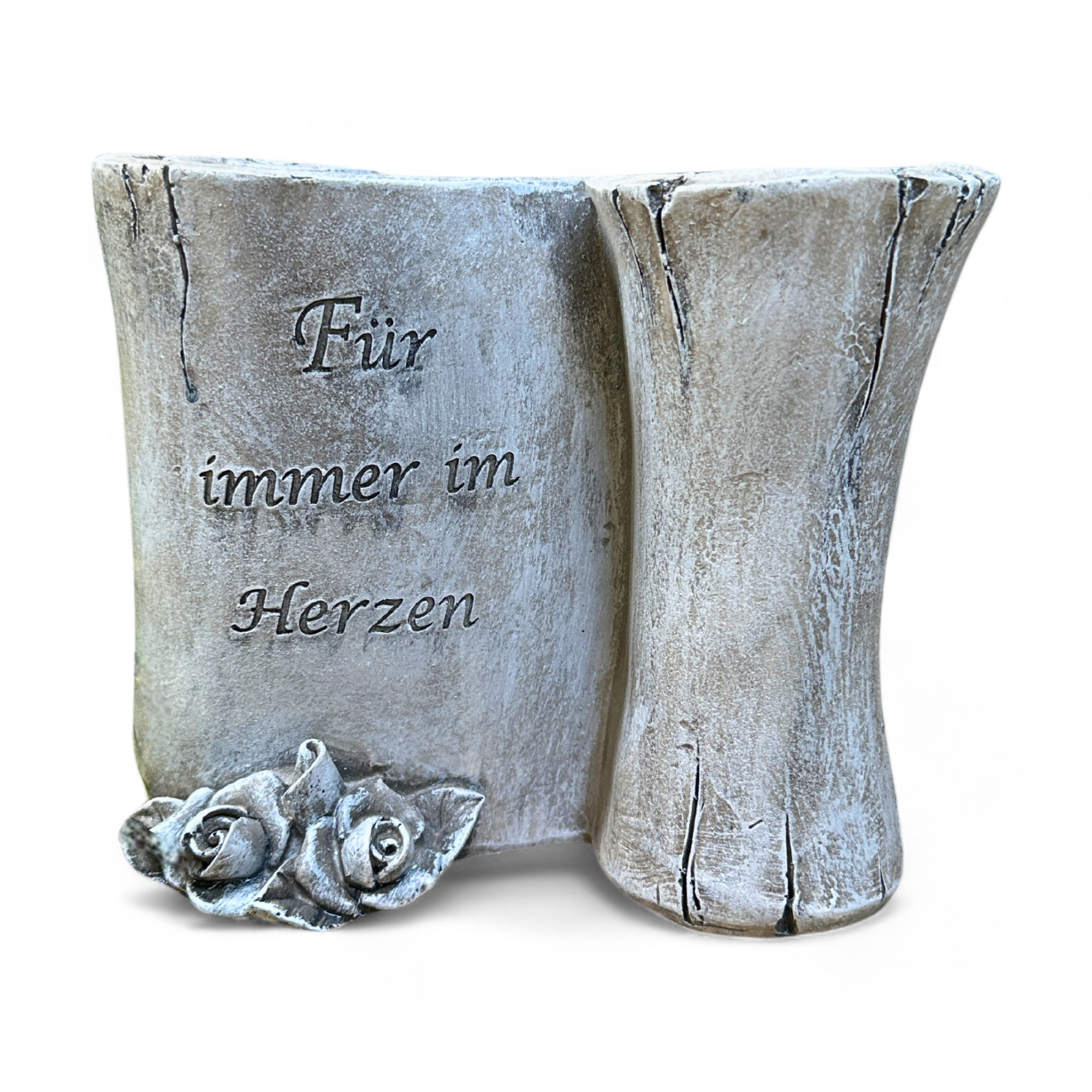 Grabvase Vase für Grab - Für immer im Herzen - Gedenkstein Grabschmuck Grabdeko Grabvase Vase für Grab - Für immer im Herzen - Gedenkstein Grabschmuck Grabdeko