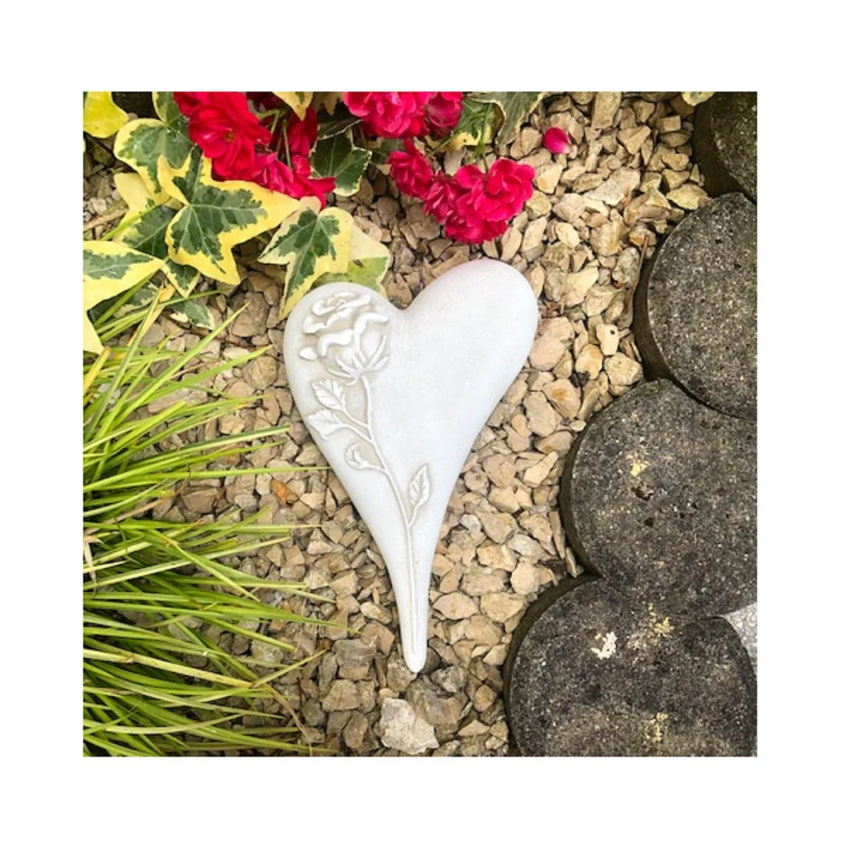 Grabherz Herz  mit Rose Grabschmuck Dekoherz Dekoration Trauerherz asymetrisch 20cm 500g Grabherz Herz  mit Rose Grabschmuck Dekoherz Dekoration Trauerherz asymetrisch 20cm 500g