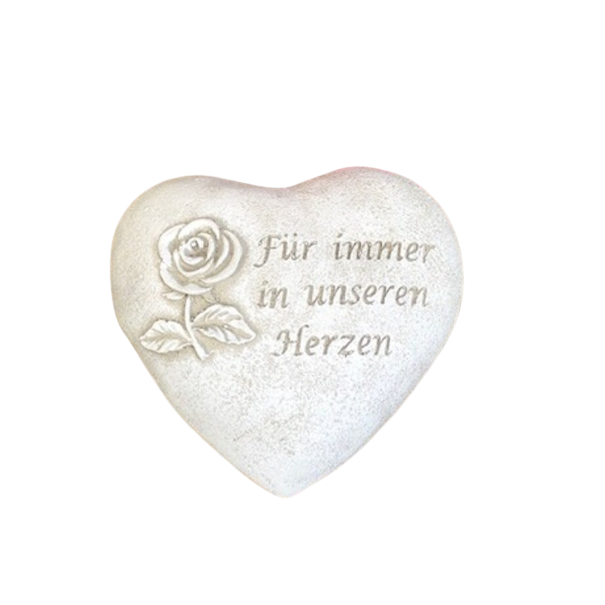 Grabherz Grabschmuck Grab Herz Spruch - Für immer in unseren Herzen - ca.500g