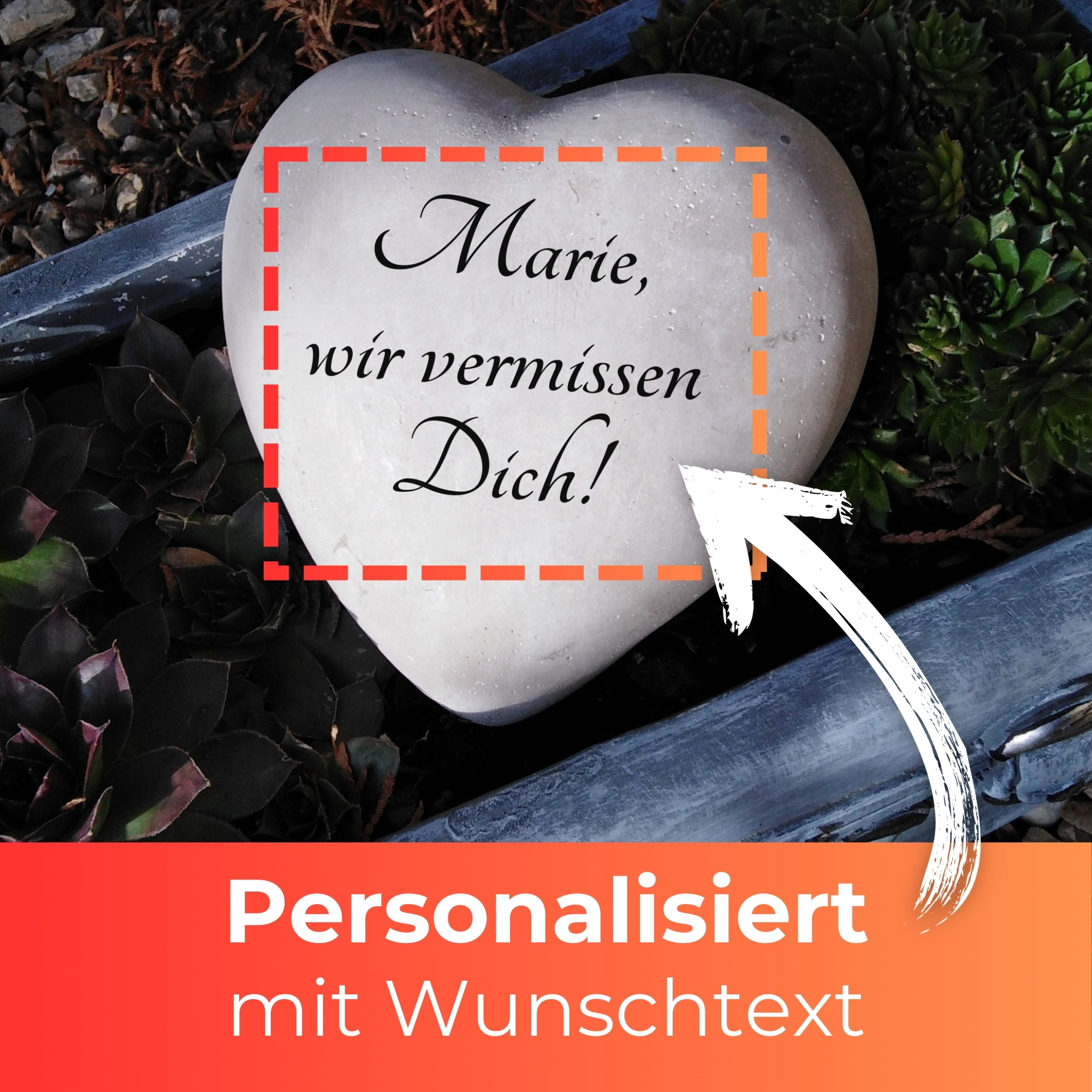 Herz Grabherz personalisiert Grabschmuck 13cm mit Gravur Andenken Grabstein Urnengrab , natur Herz Grabherz personalisiert Grabschmuck 13cm mit Gravur Andenken Grabstein Urnengrab , natur