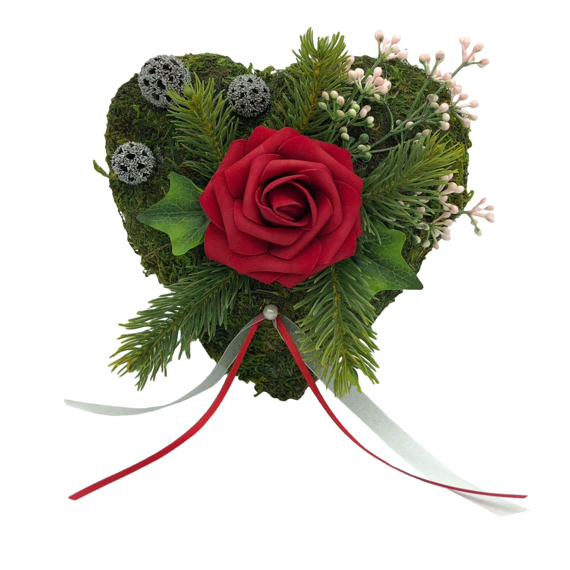 Grabgesteck Grabherz Trauerherz Rose rot Grabgesteck Grabherz Trauerherz Rose rot
