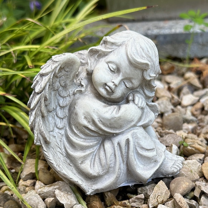Engel Grabengel sitzend Grabschmuck Grab 9,5 cm hoch