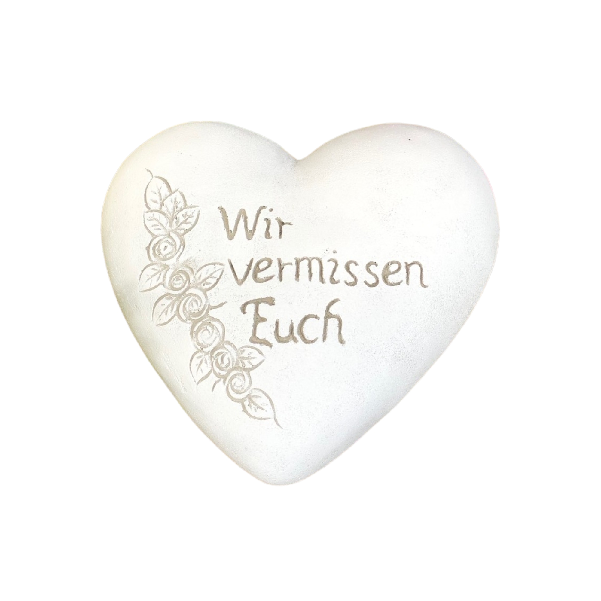 XXL Grabherz Spruch Grabschmuck Grab Herz - Wir vermissen Euch - ca.1300g