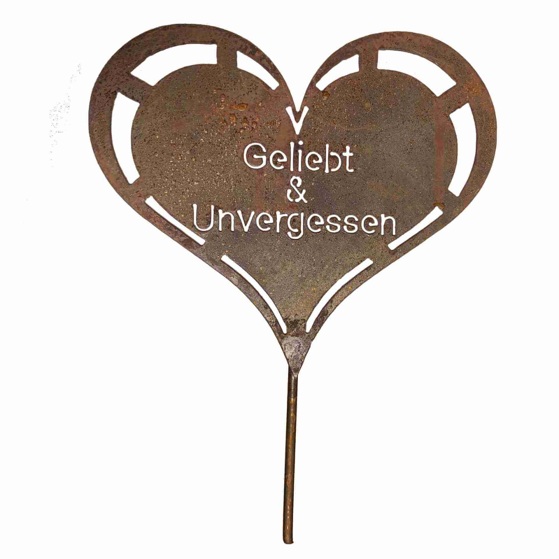 Edelrost Grabherz Grabschmuck Gedenkstein Trauerherz Herz Spruch für Grab Geliebt&Unvergessen Edelrost Grabherz Grabschmuck Gedenkstein Trauerherz Herz Spruch für Grab Geliebt&Unvergessen
