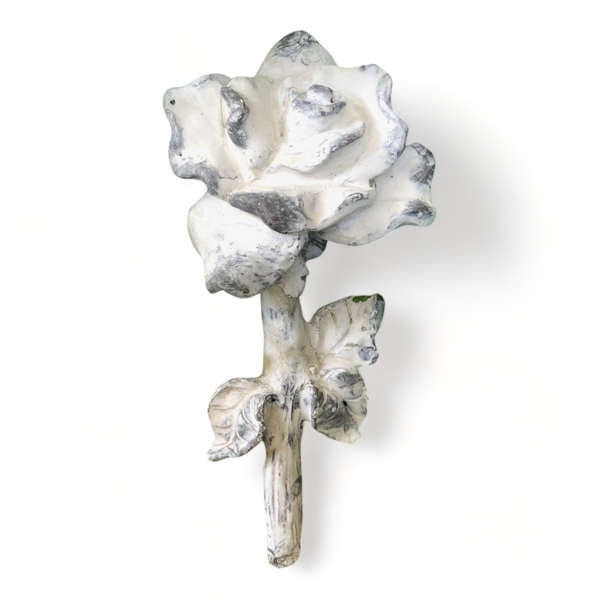 XL Rose mit Stiel Rosenblüte auch Grabdekoration Grabschmuck 23cm