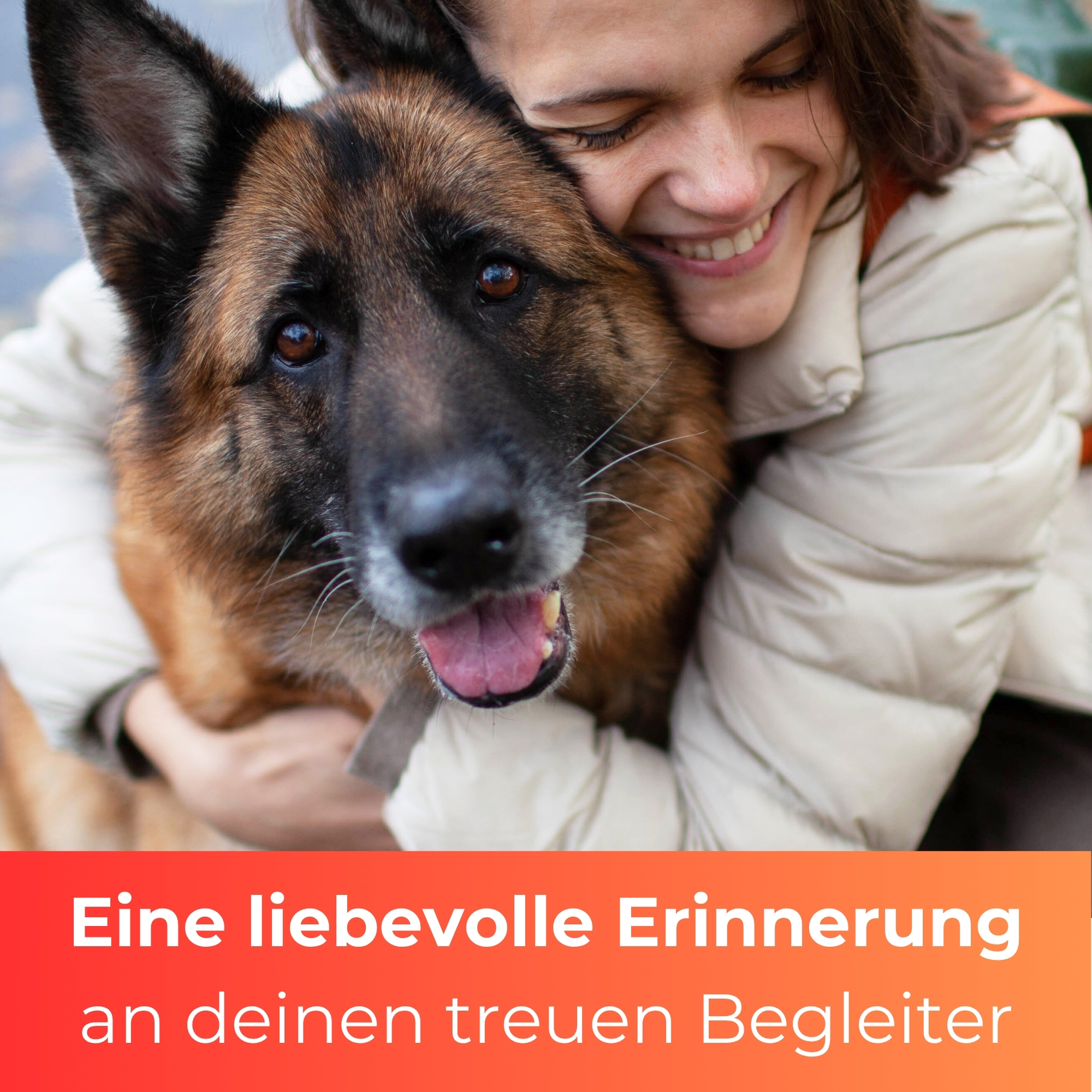 Kopie von Personalisiertes Hunde Schäferhund Grabherz mit Name – Grabschmuck mit Gravur | 13 cm Steinguss Herz | Andenken, Grabstein, wetterfest #1