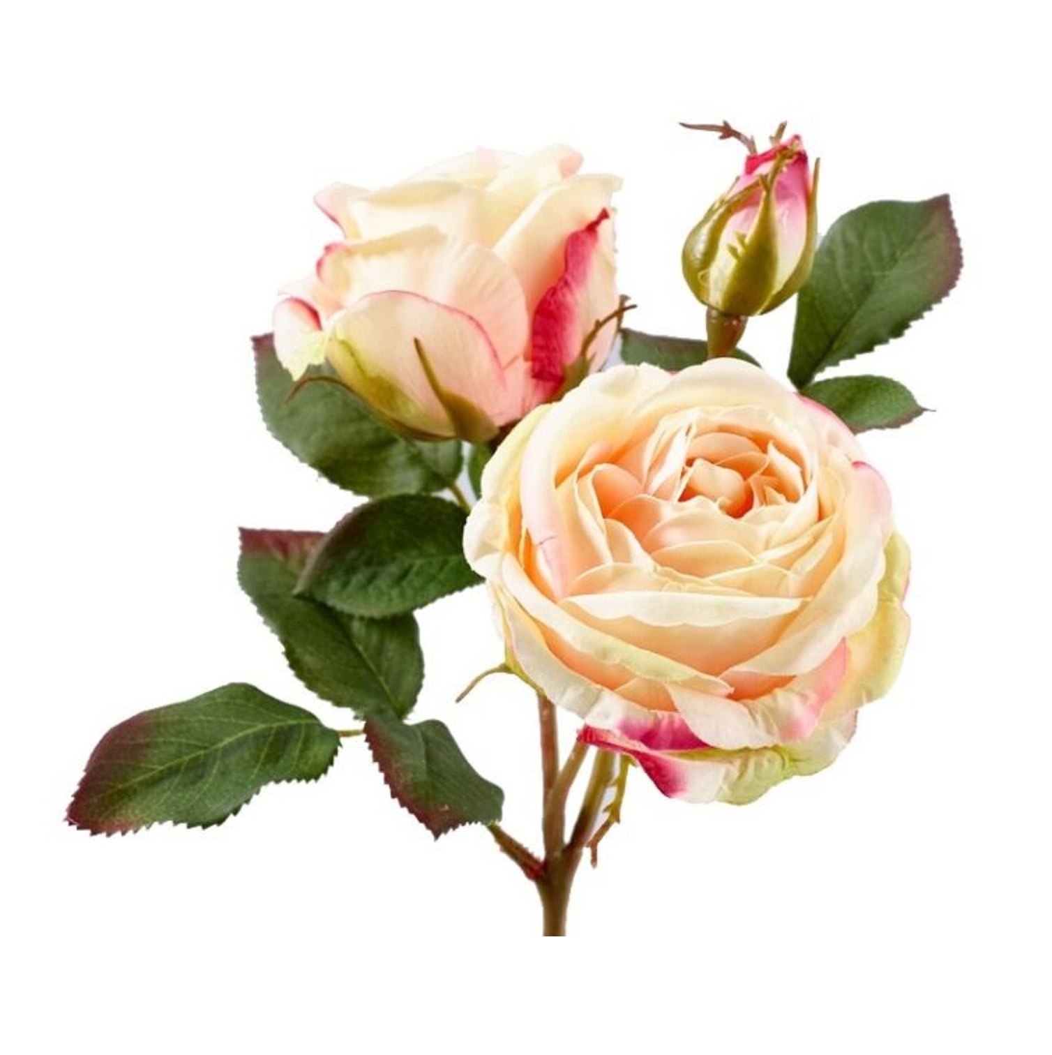 Rosenstrauß Blumenstrauß Rosen künstlicher Strauß Seide Kunstblumen Rot- Aprikot 43cm lang