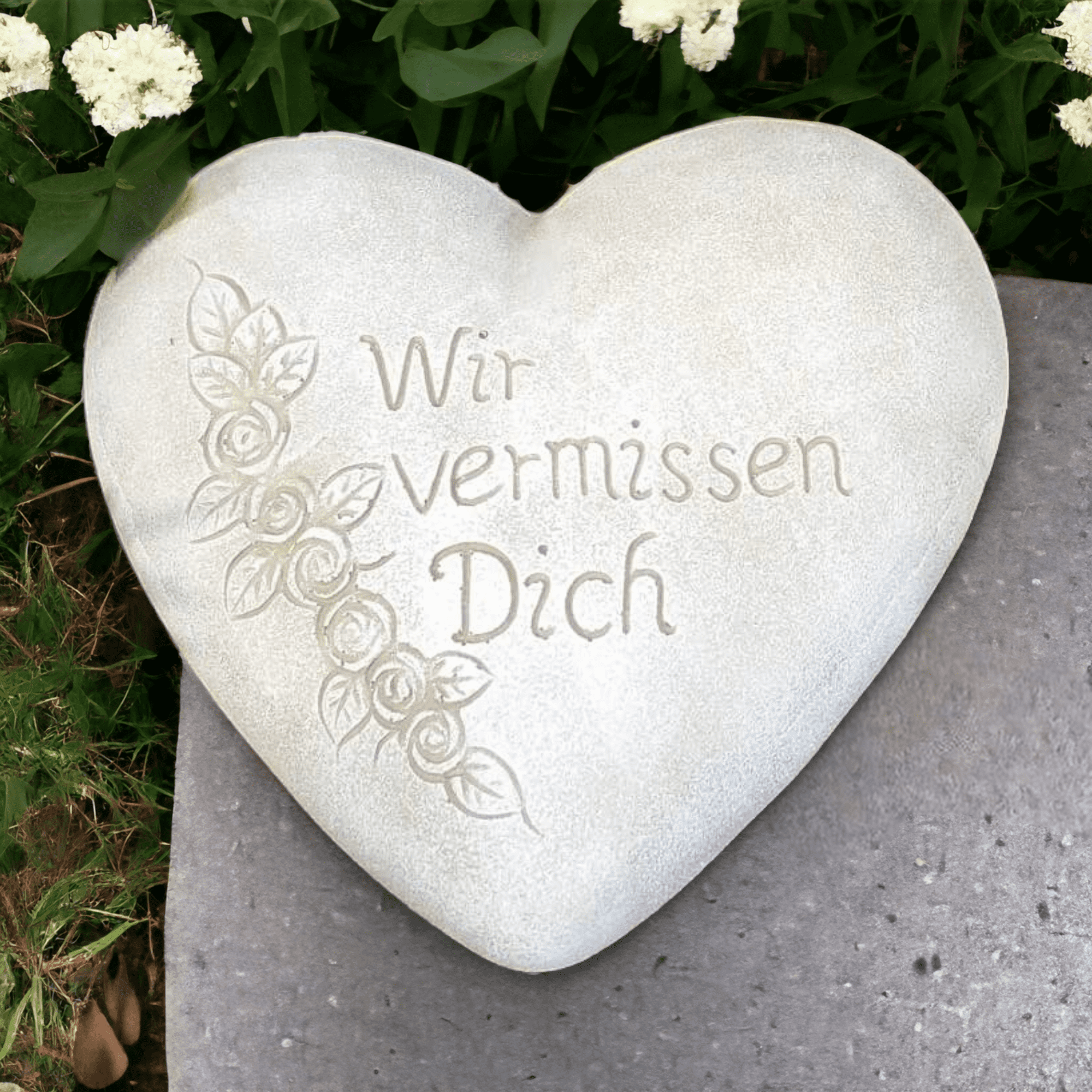 XXL Grabherz Spruch Grabschmuck Grab Herz - Wir vermissen dich - ca.1300g XXL Grabherz Spruch Grabschmuck Grab Herz - Wir vermissen dich - ca.1300g