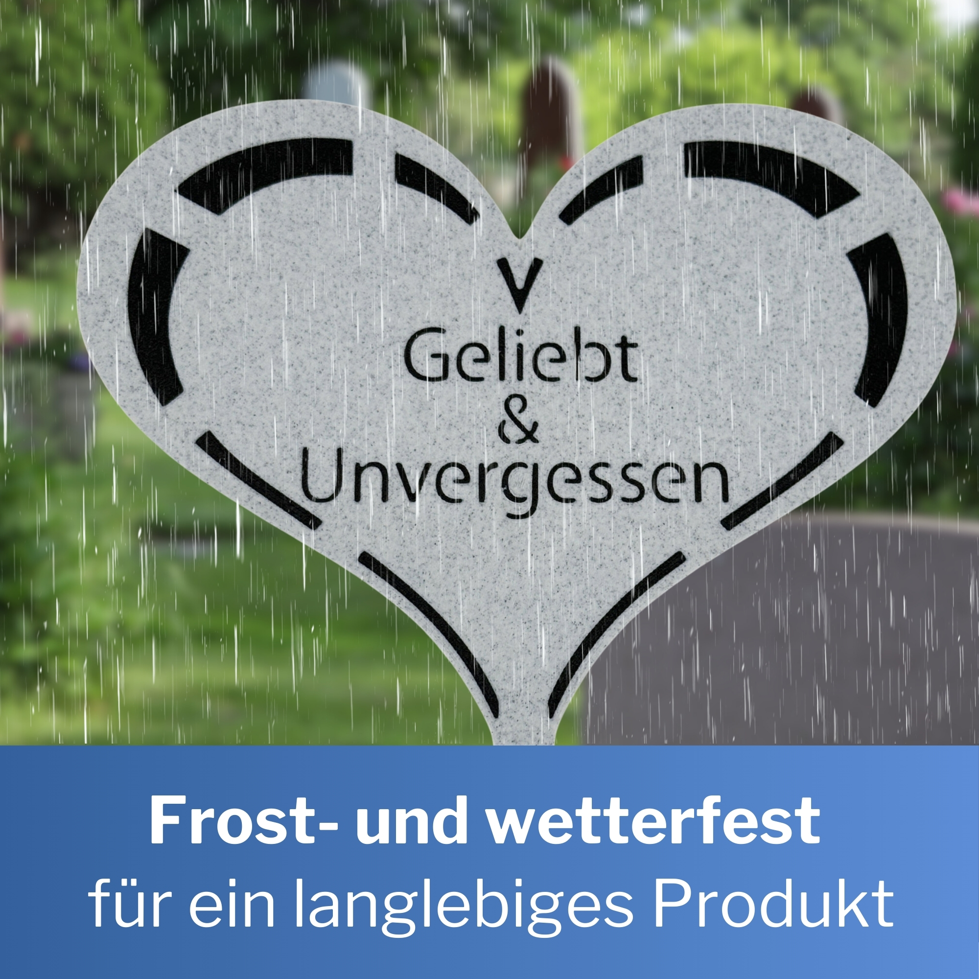 Grabstecker Grabschild auf Stab | mit Inschrift "Geliebt & Unvergessen" Kunststoff | Grabdeko | Grabschmuck Grabstecker Grabschild auf Stab | mit Inschrift "Geliebt & Unvergessen" Kunststoff | Grabdeko | Grabschmuck