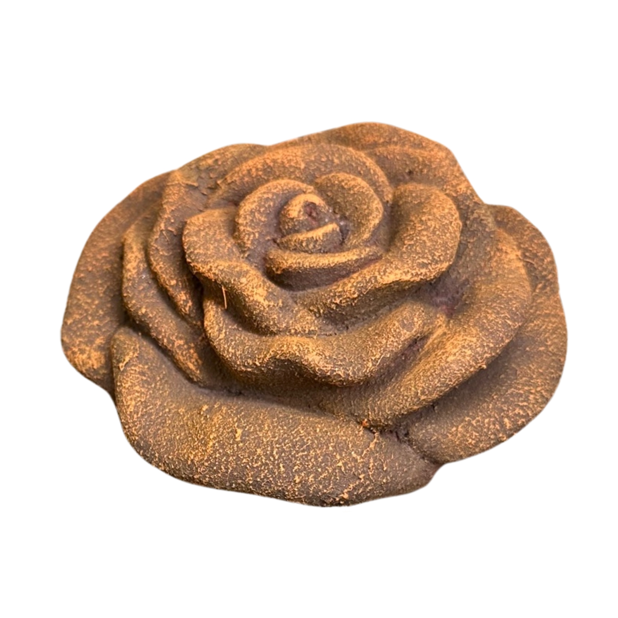 Rosenblüte Stein Rose Steinrose Rosen Blüte Blumen Steinguss frostfest Garten Rost Optik 12cm