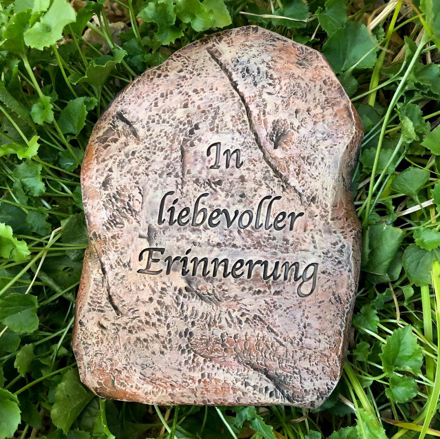 Gedenkstein Grabherz Grabschmuck Grab Stein - In liebevoller Erinnerung -