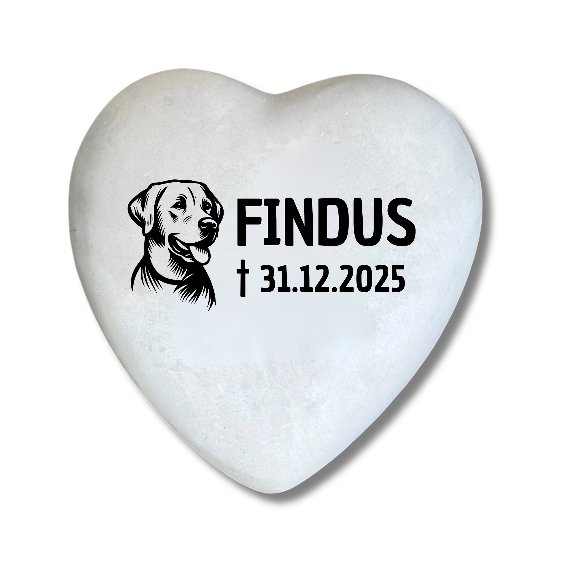 Kopie von Personalisiertes Hunde Labrador Grabherz mit Name – Grabschmuck mit Gravur | 13 cm Steinguss Herz | Andenken, Grabstein, wetterfest #1