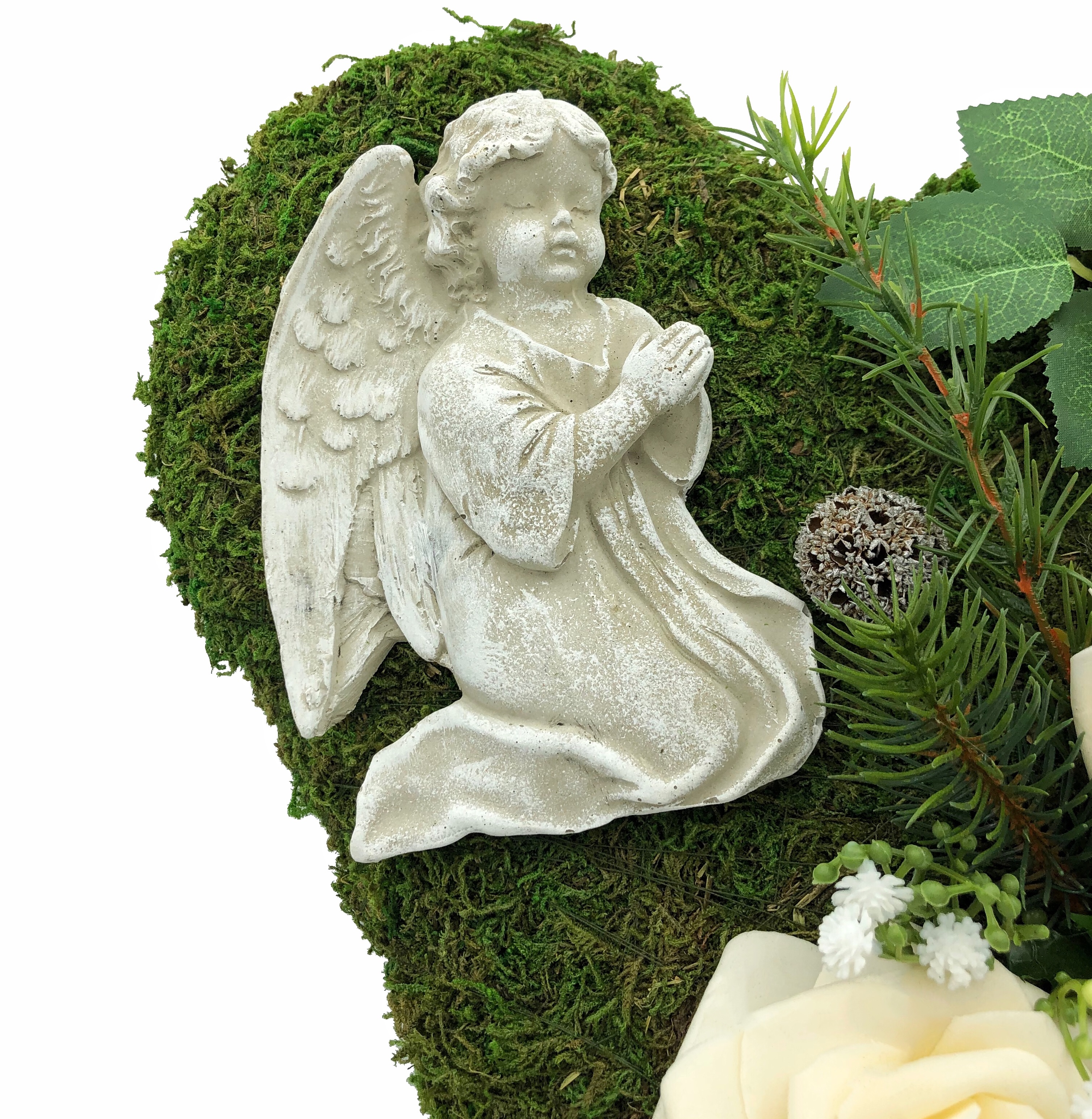 Grabgesteck Engel Rosen creme Grabgesteck Engel Rosen creme