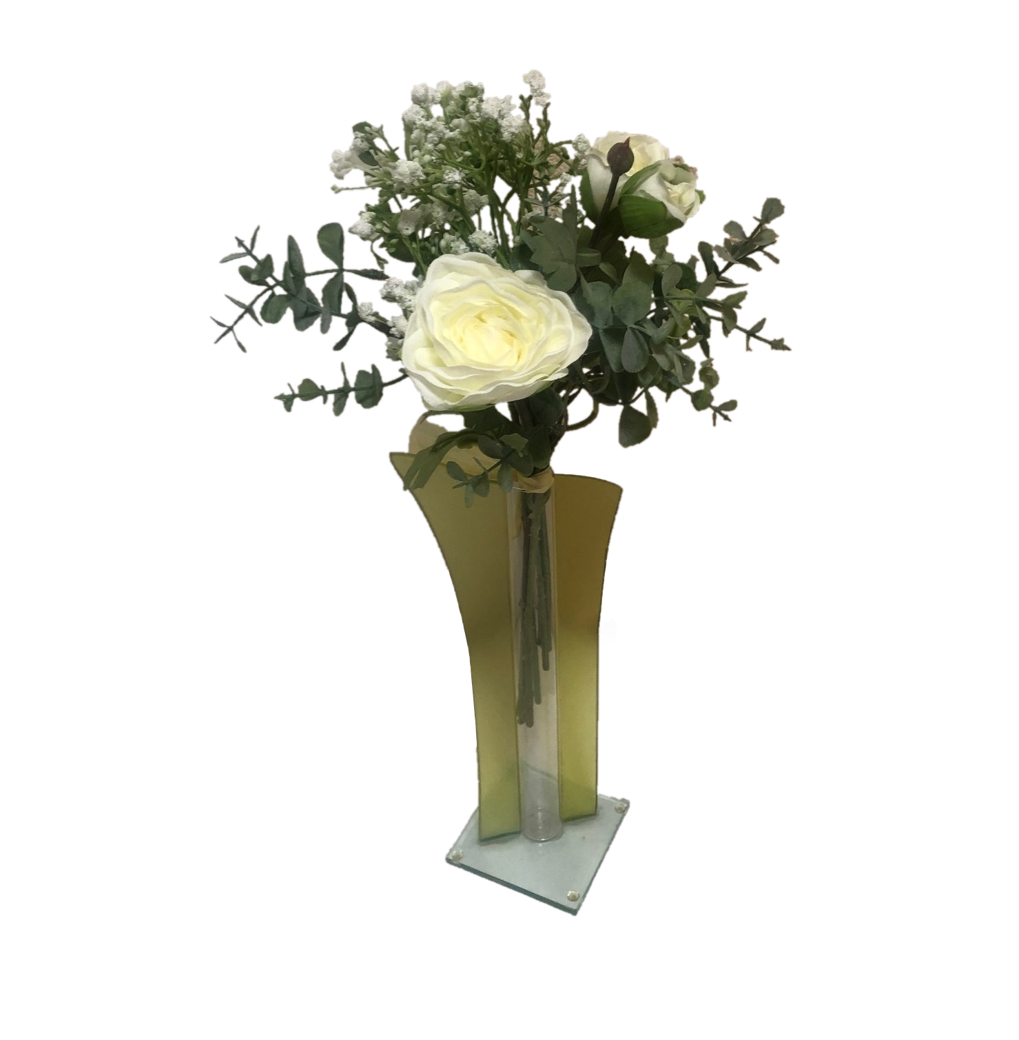 Rosenstrauß, Frühlingsstrauß Kunstblumen 36cm lang Weiß/creme