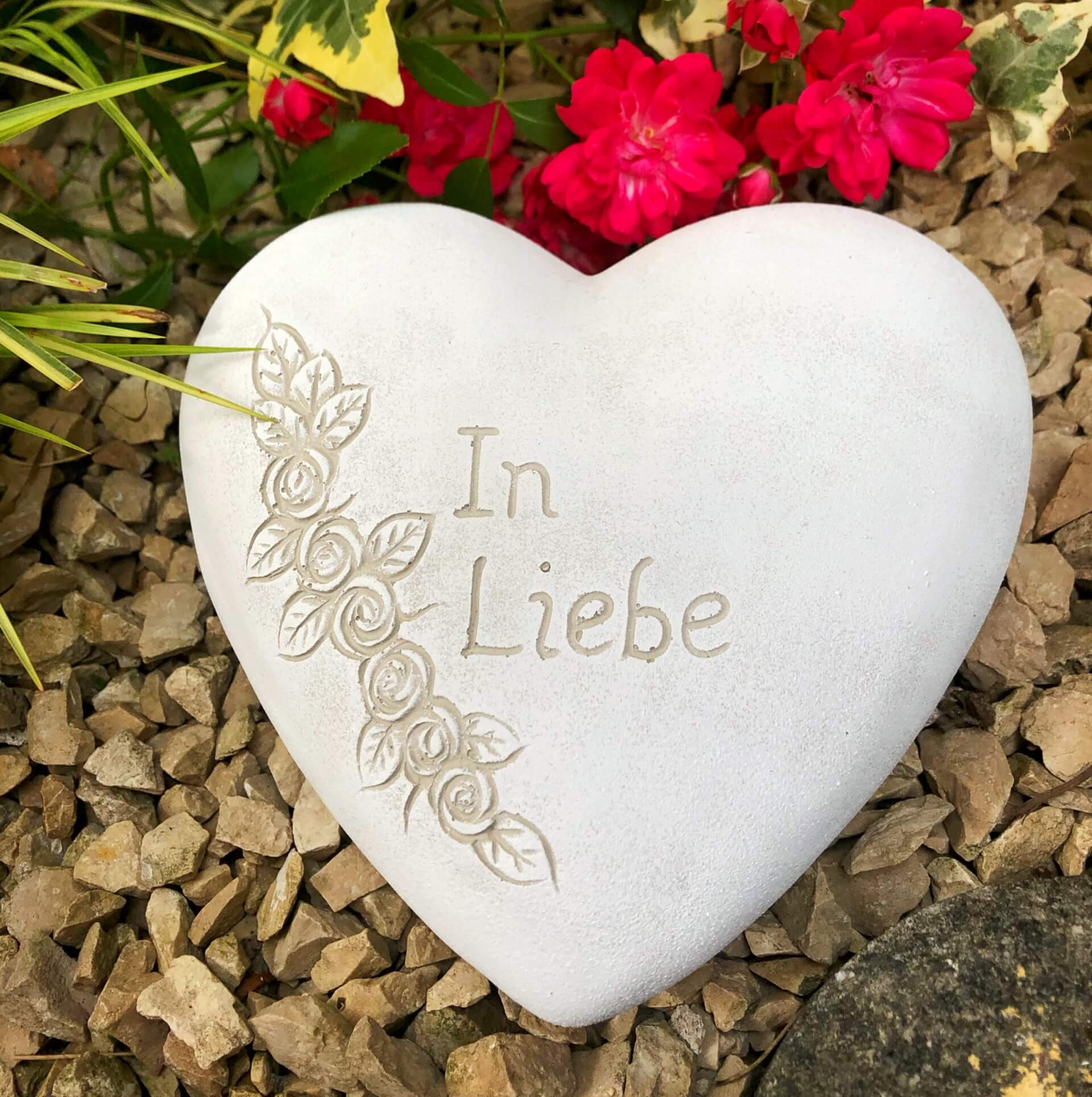 XXL Grabherz Spruch Grabschmuck Grab Herz - In Liebe - ca.1300g XXL Grabherz Spruch Grabschmuck Grab Herz - In Liebe - ca.1300g