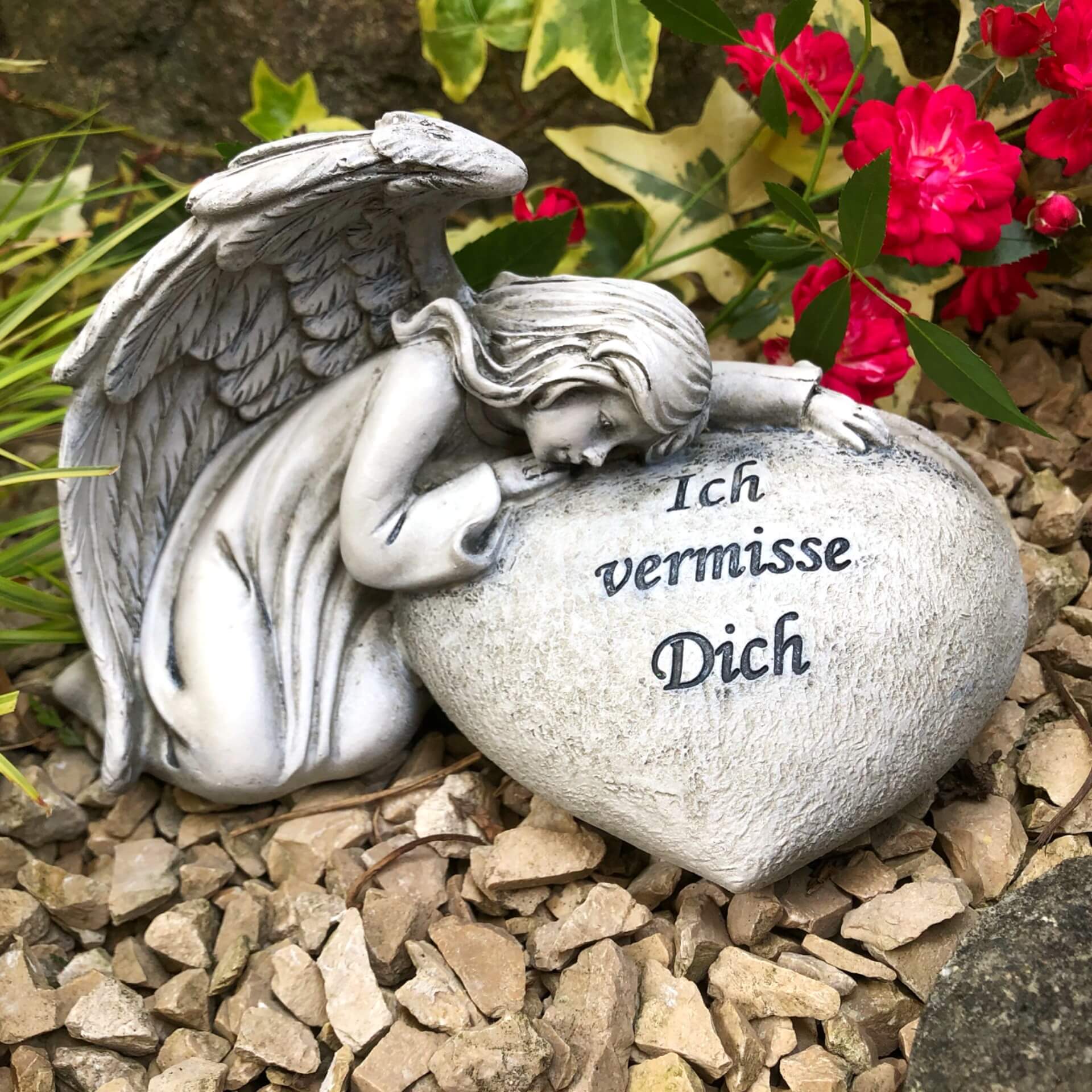 Engel Grabherz Grabschmuck "Ich vermisse Dich"