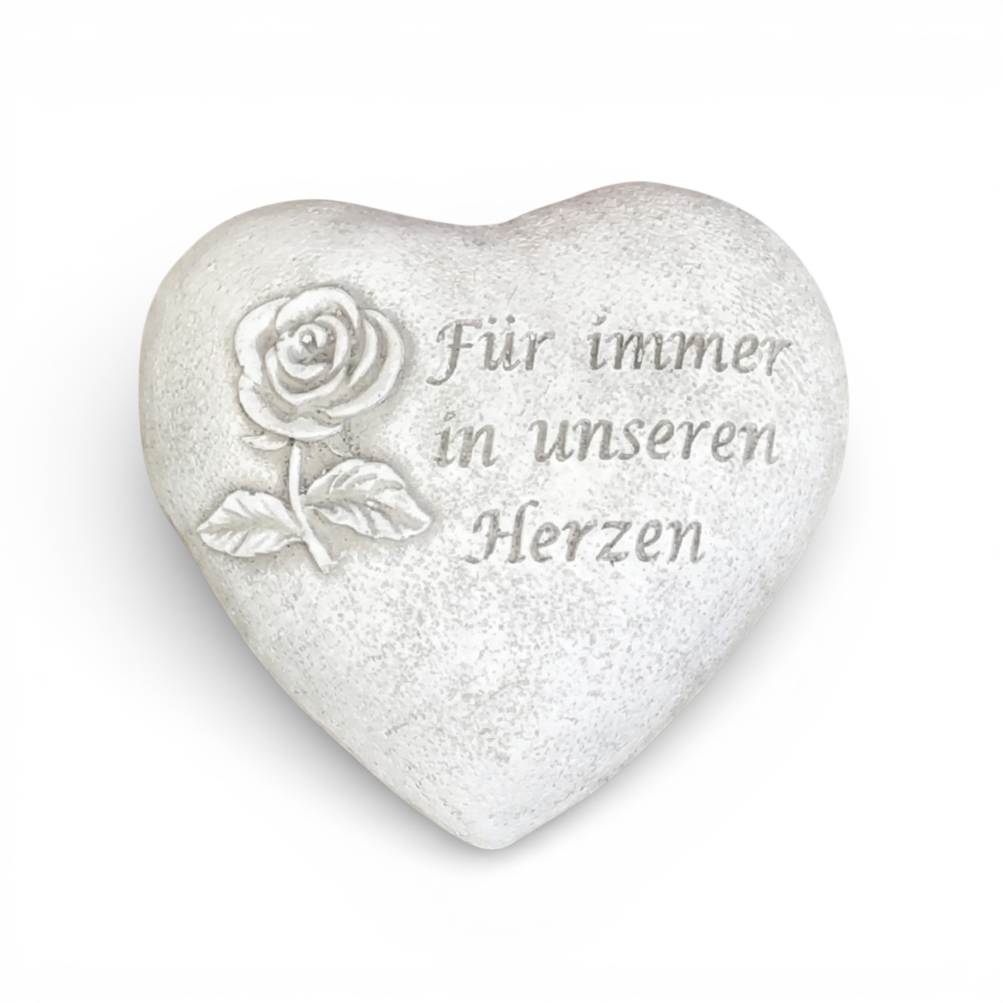 Grabherz Grabschmuck Grab Herz Spruch - Für immer in unseren Herzen - ca.500g